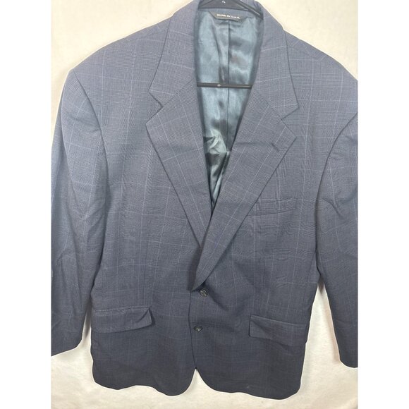 Vtg Polo University polo club by Ralph Lauren Mens Two-Button Navy Plaid 42 - Picture 2 of 16